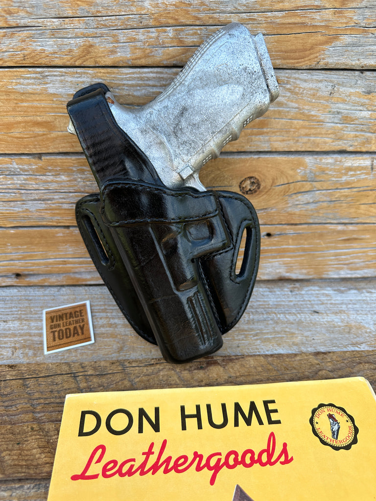 Vintage Don Hume 711 Agent Black Leather OWB Holster For GLOCK 20 21 G20 G21