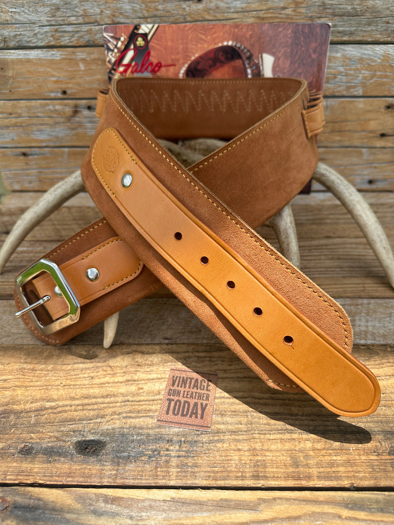 GALCO 1880'S  Brown Leather 44 / .45 LC Cartridge Gun Belt Sz 38 36" to 40"