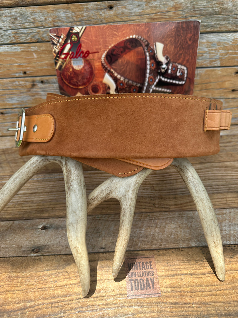GALCO 1880'S  Brown Leather 44 / .45 LC Cartridge Gun Belt Sz 38 36" to 40"