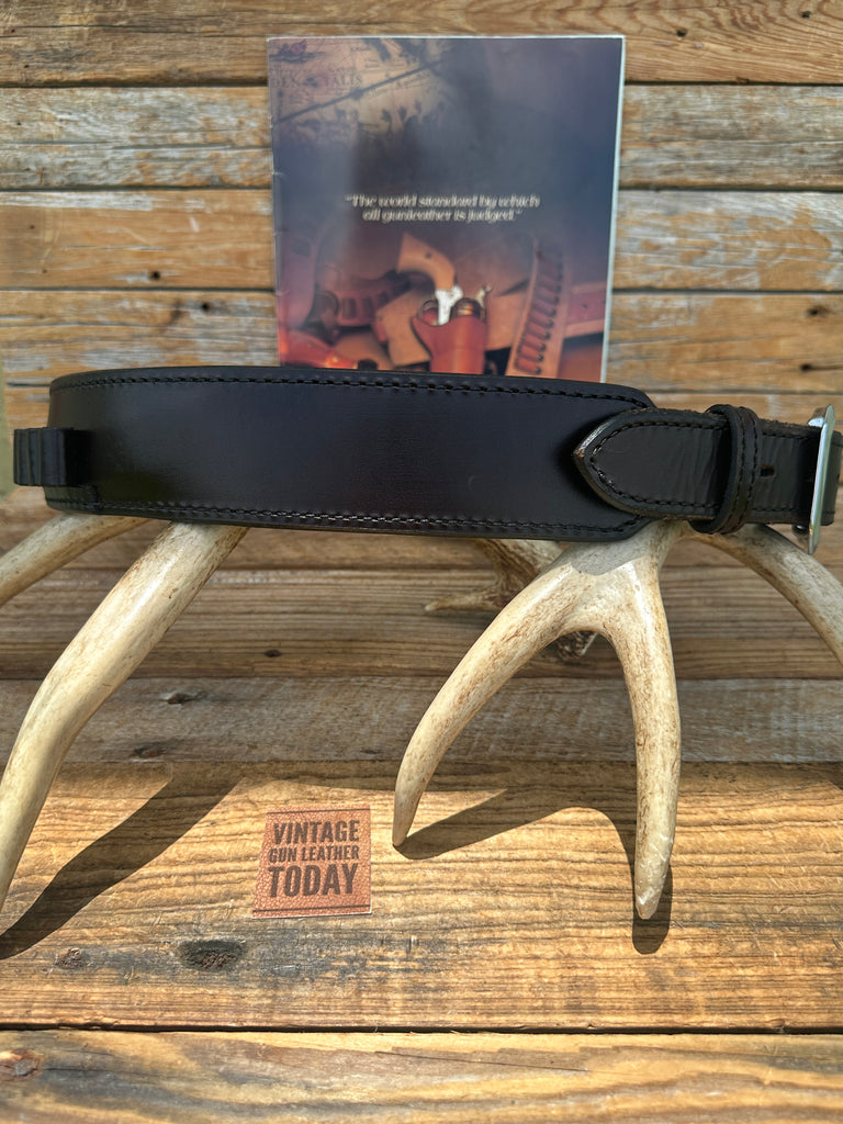 Vintage Bianchi Clearwater Brown Leather Cartridge Gun Belt Sz 38 .45 Long Colt