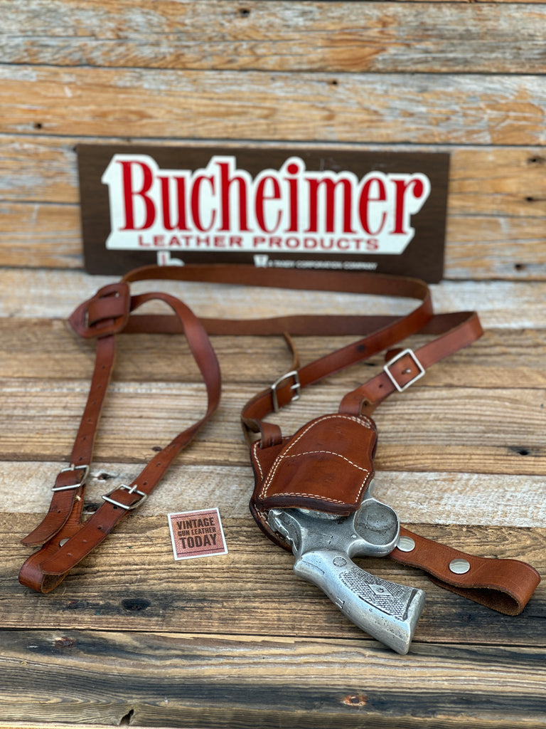 Vintage Bucheimer Brown Leather Upside Down Holster For S&W M&P K 2" Revolver