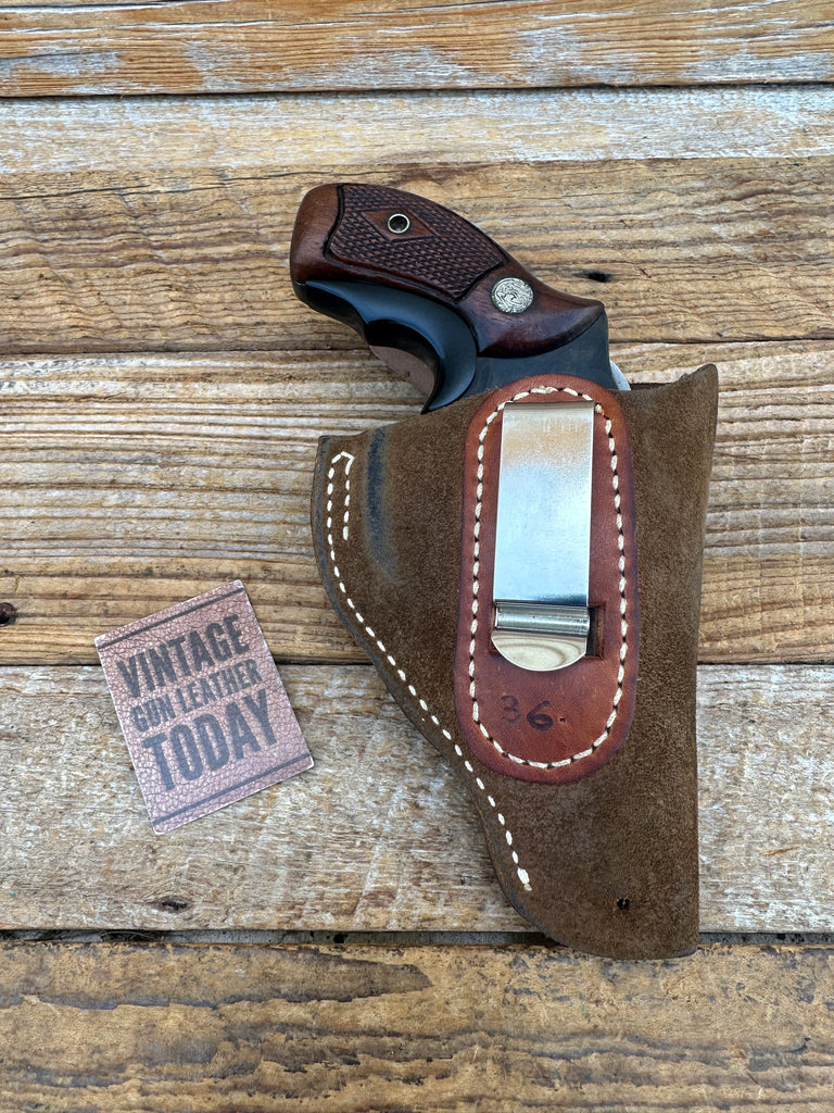 Vintage Brown Leather IWB Holster For S&W Model 36 Chief Special 2" Right