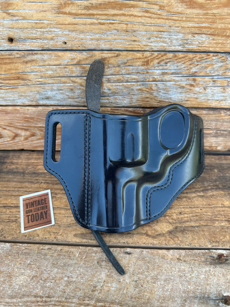 IHL Plain Black Leather OWB Holster for S&W Mod 25 2 1/2" N Frame LEFT draw