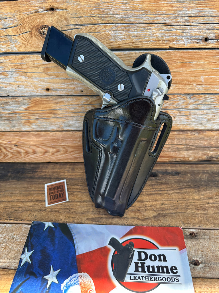 Vintage Don Hume 711 Agent Black Leather OWB Holster for Beretta Brigadier 92FS