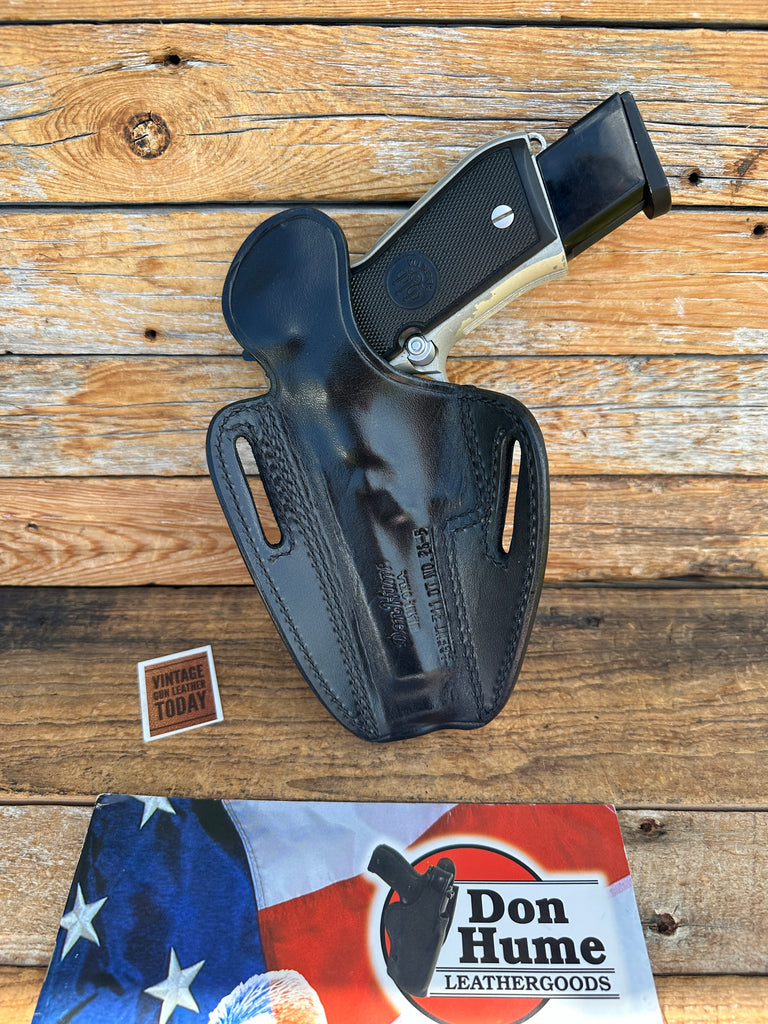 Vintage Don Hume 711 Agent Black Leather OWB Holster for Beretta Brigadier 92FS