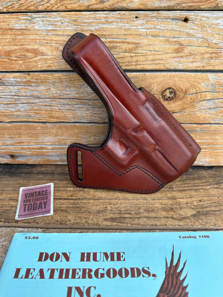 Vintage Don Hume Saddle Brown Leather Cross Holster For GLOCK G29 G30