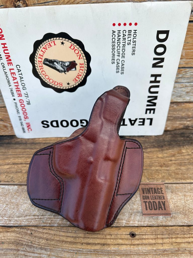 Vintage Don Hume H721 Plain Brown Leather OWB Holster for S&W 4556 Round