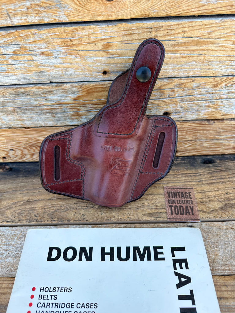 Vintage Don Hume Black Brown Leather H721 OWB Holster For GLOCK G29 G30