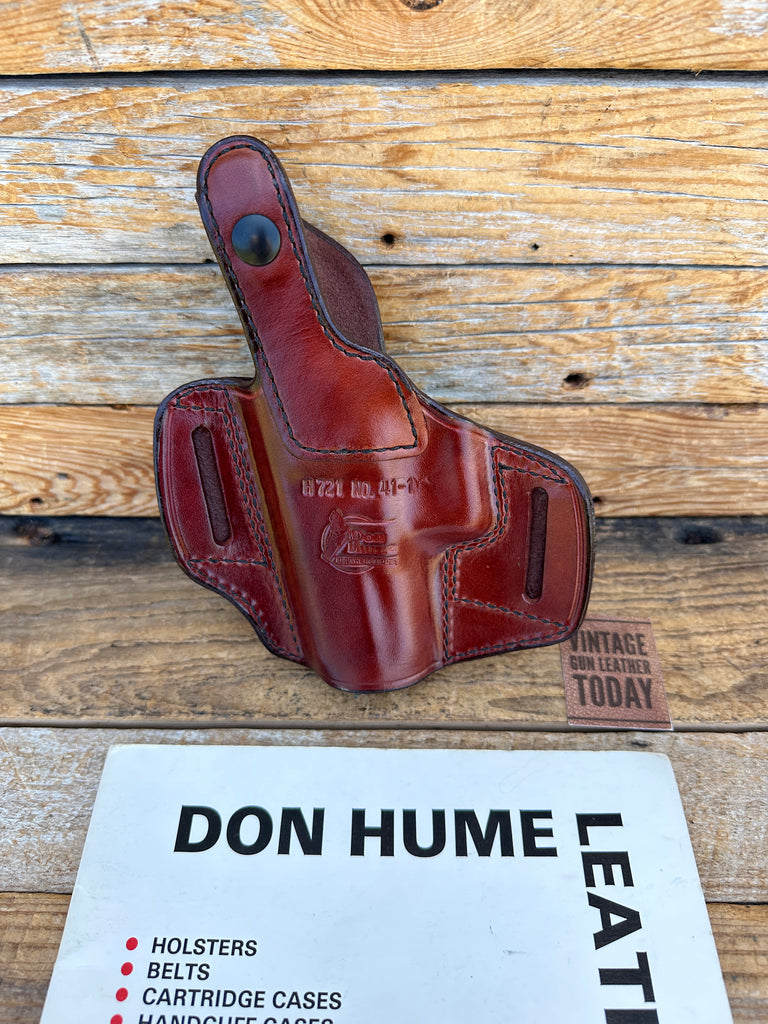 Vintage Don Hume Black Brown Leather H721 OWB Holster For GLOCK G29 G30