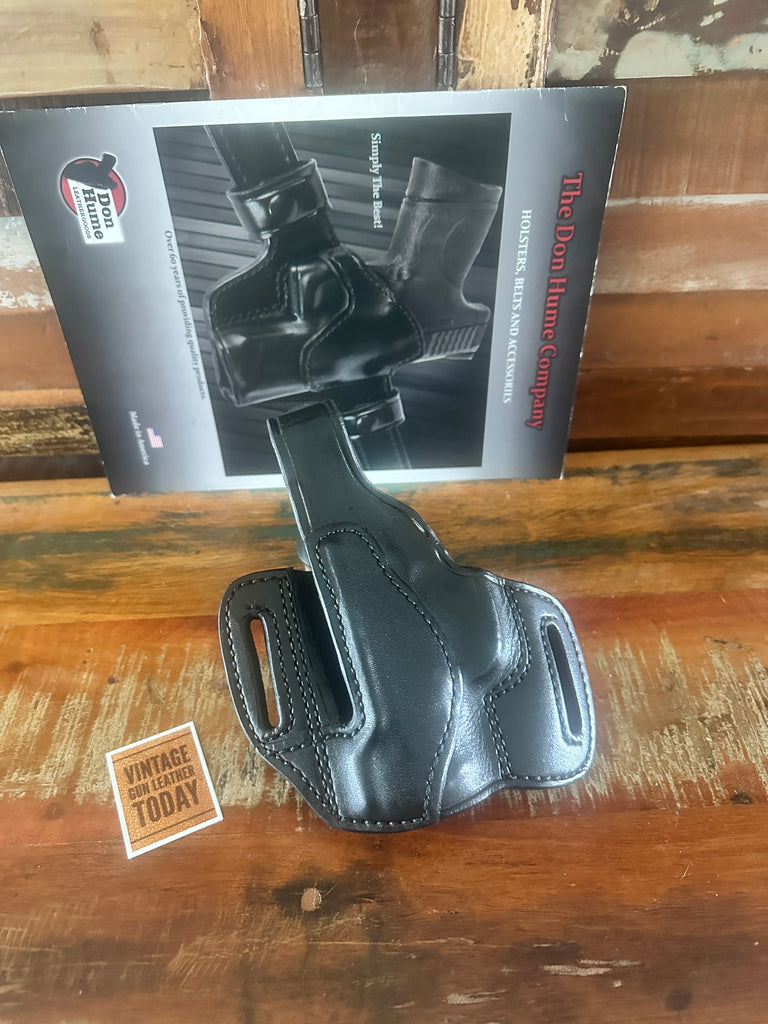 Vintage Don Hume Black Leather H726 OWB Holster For S&W 99 Compact SW9 ...