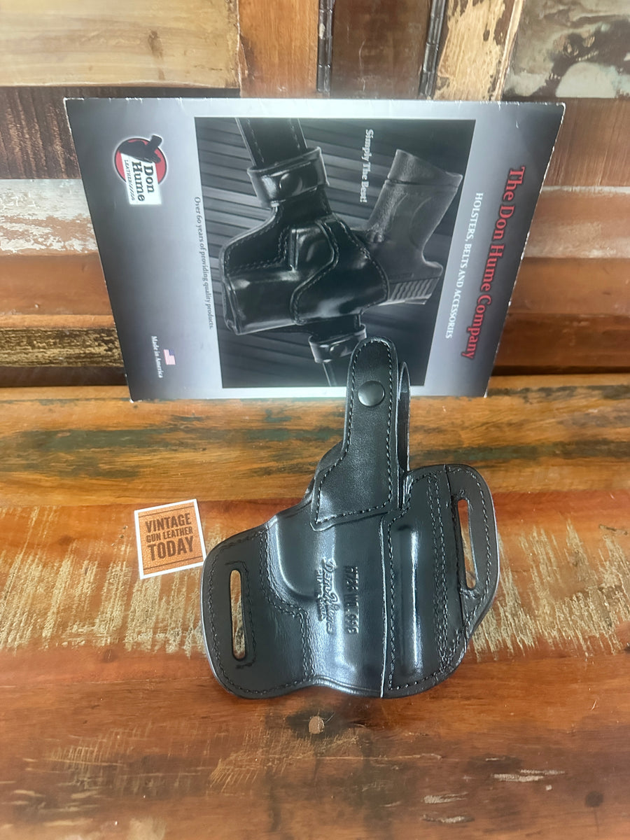 Vintage Don Hume Black Leather H726 OWB Holster For S&W 99 Compact SW9 ...