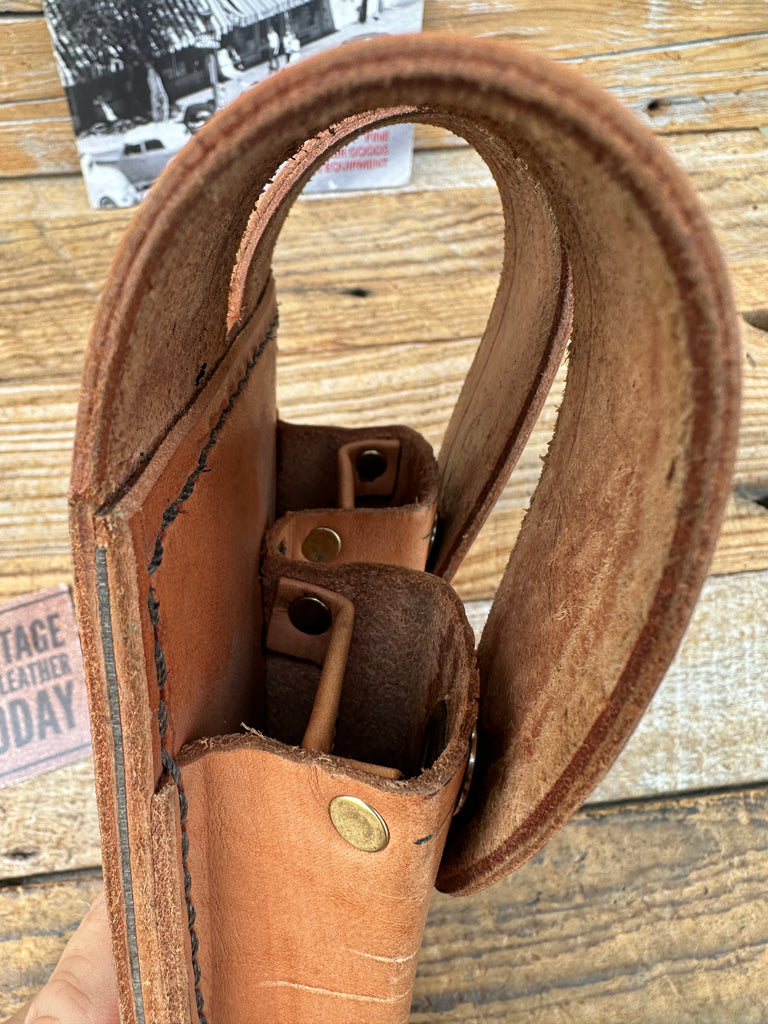 Vintage Tex Shoemaker 645 / 1911 Quad 4 magazine Carrier Brown Basket Leather