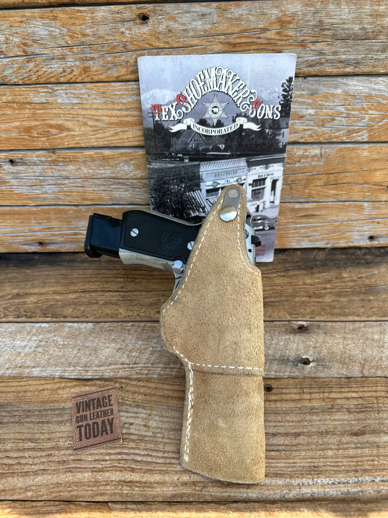 Tex Shoemaker Brown Leather Lined IWB Holster For Beretta 92F 92FS