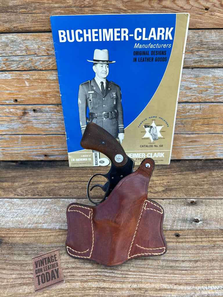 Vintage Bucheimer Brown Plain Leather  OWB Holster For Colt Cobra Detective
