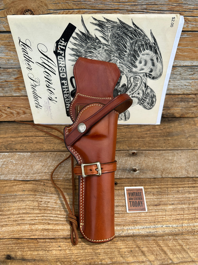 Alfonso's Brown Leather Suede Lined Western Holster for 4" K Frame Revolver Left