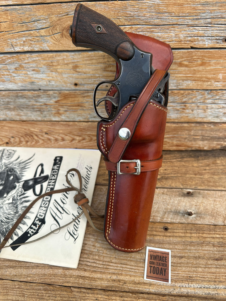 Alfonsos Brown Leather Suede Lined Western Holster for 6 Smith Wesson Mod 10 M&P