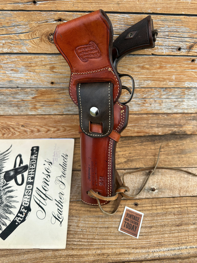 Alfonsos Brown Leather Suede Lined Western Holster for 6 Smith Wesson Mod 10 M&P