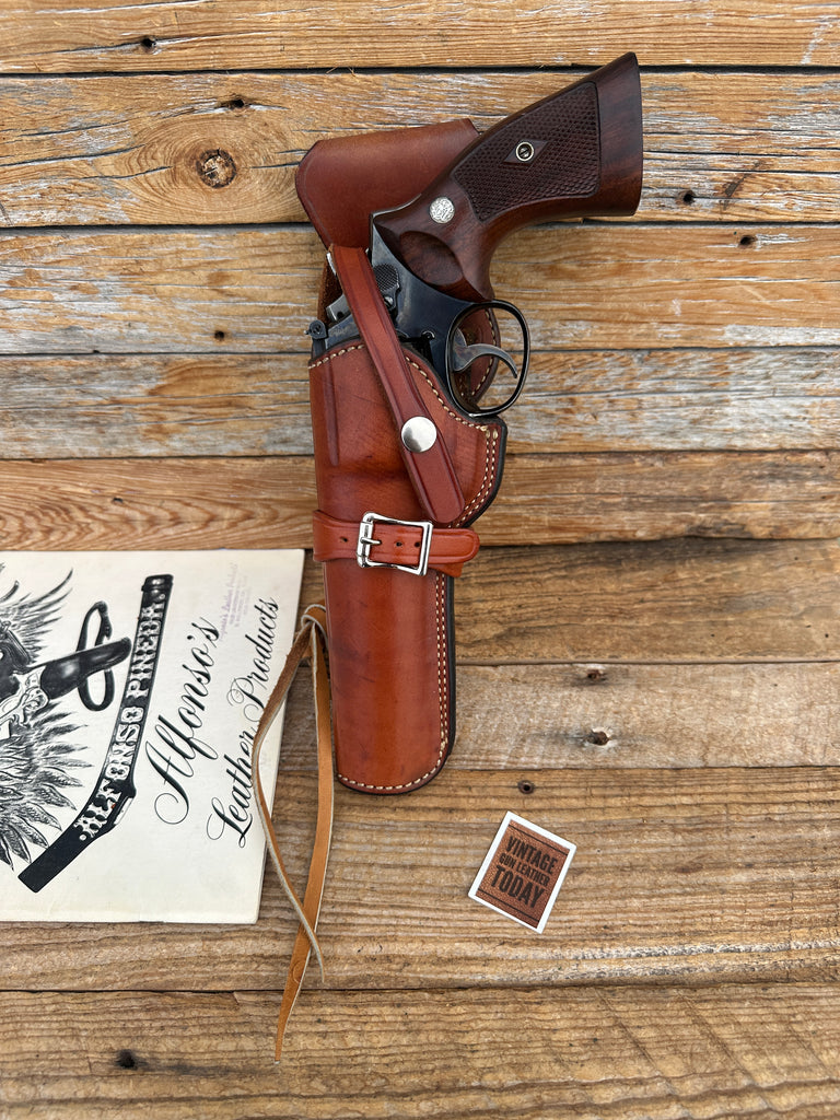 Alfonsos Brown Leather Suede Lined Western Holster for 6" Smith Wesson 686 L