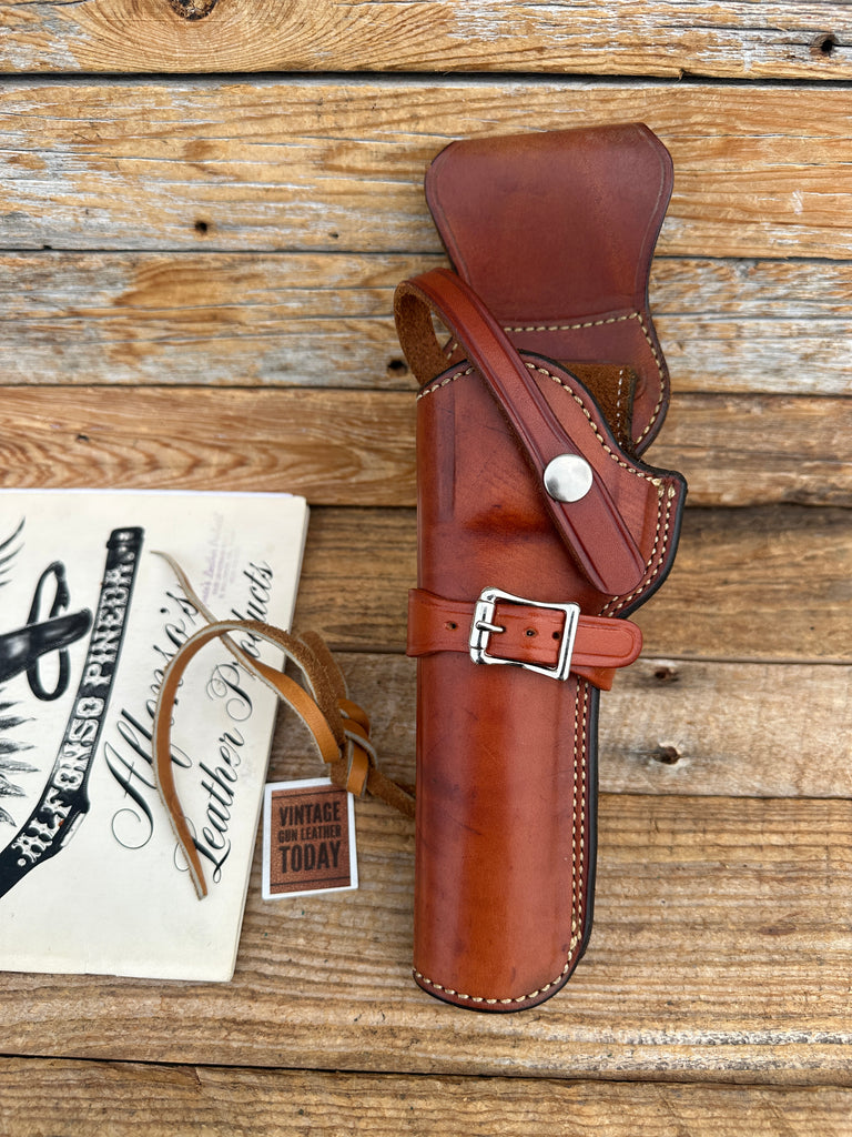 Alfonsos Brown Leather Suede Lined Western Holster for 6" Smith Wesson 686 L