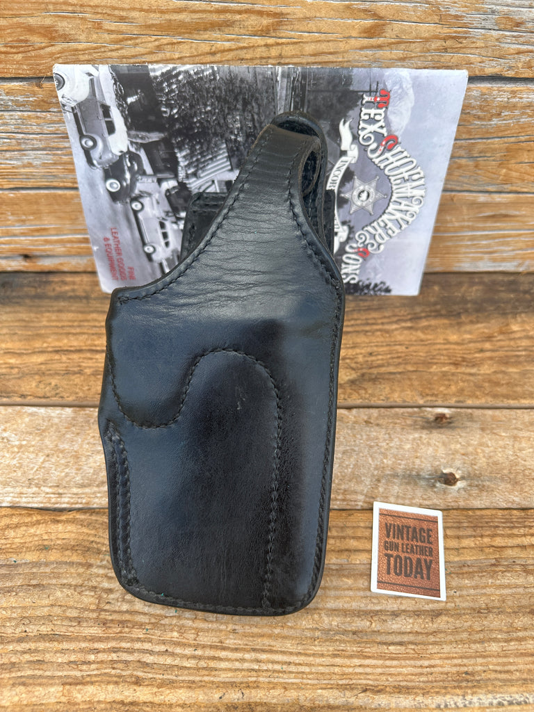 Tex Shoemaker Plain Black Leather Quick Front Duty Holster For S&W 4506