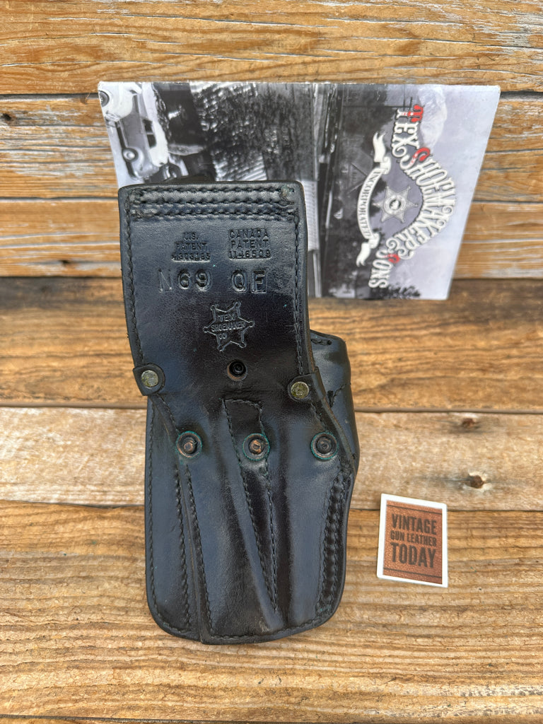 Tex Shoemaker Plain Black Leather Quick Front Duty Holster For S&W 4506