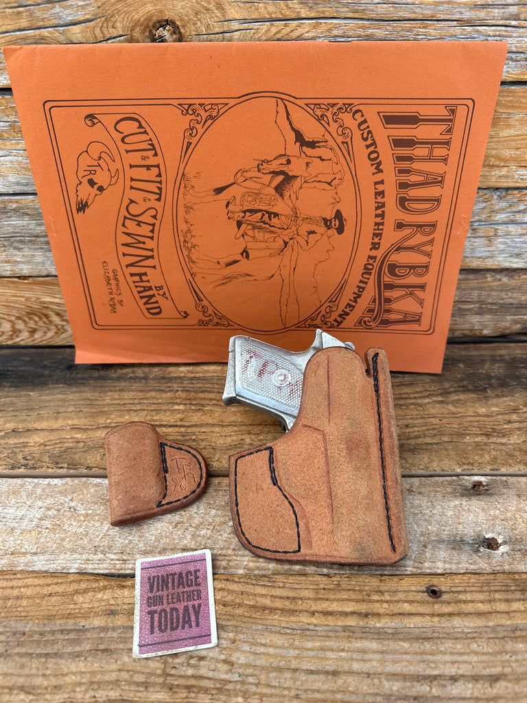 Vintage 90s Thad Rybka Rough Out Pocket Holster Magazine Carrier For Walther TPH