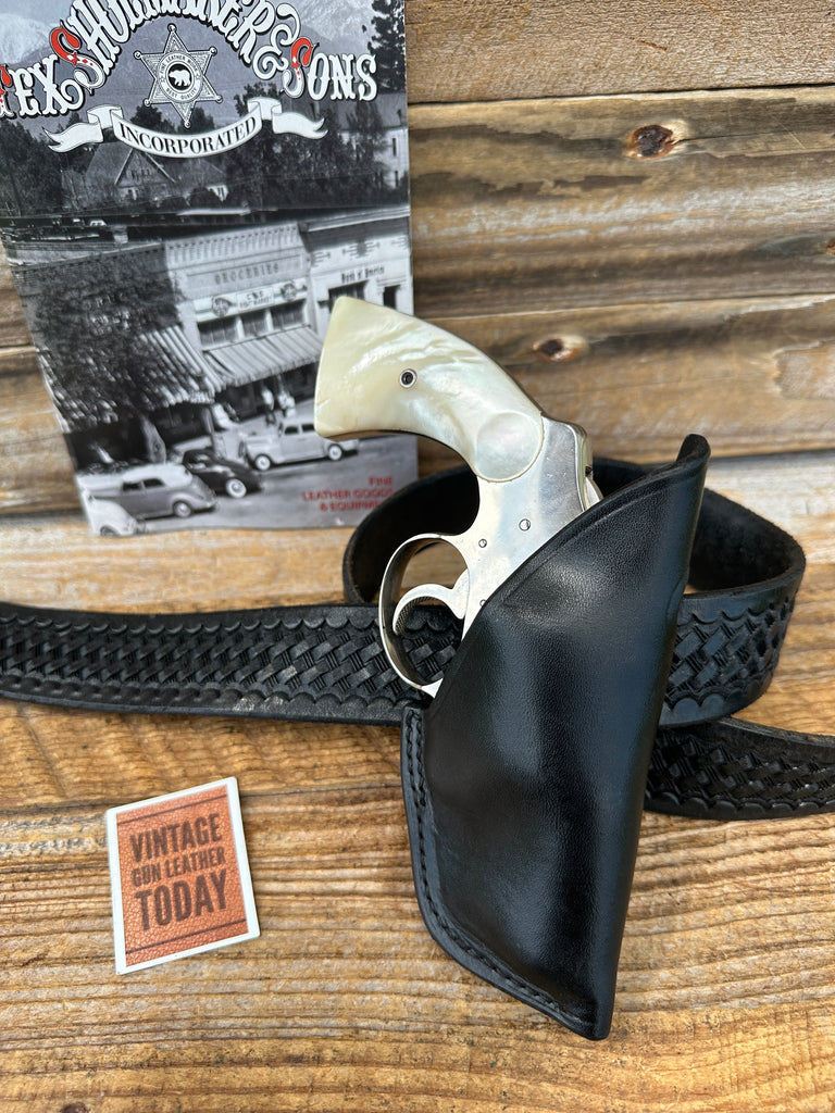 Vintage Tex Shoemaker Black  Leather FBI Style Holster For Colt Detective Right
