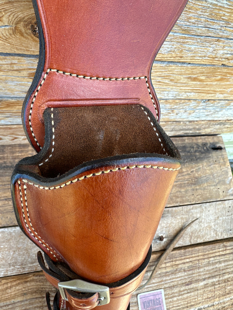 Alfonso's Brown Leather Lined Western Holster for Ruger Blackhawk 10.5" Nickel