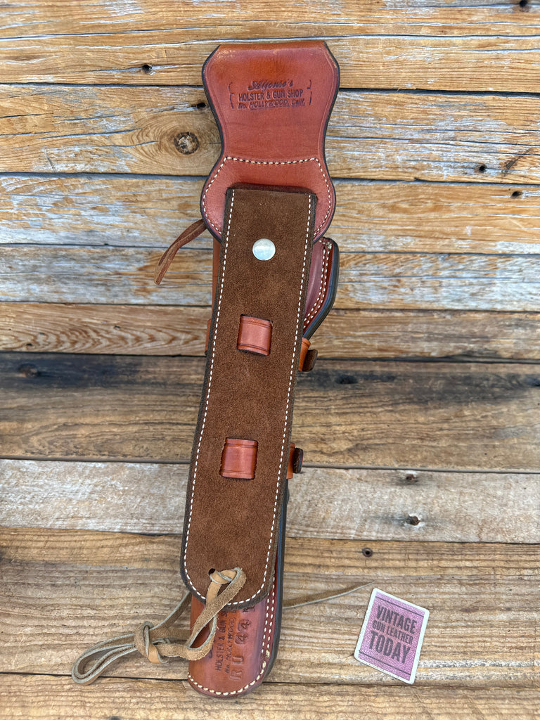 Alfonso's Brown Leather Lined Western Holster for Ruger Blackhawk 10.5" Nickel