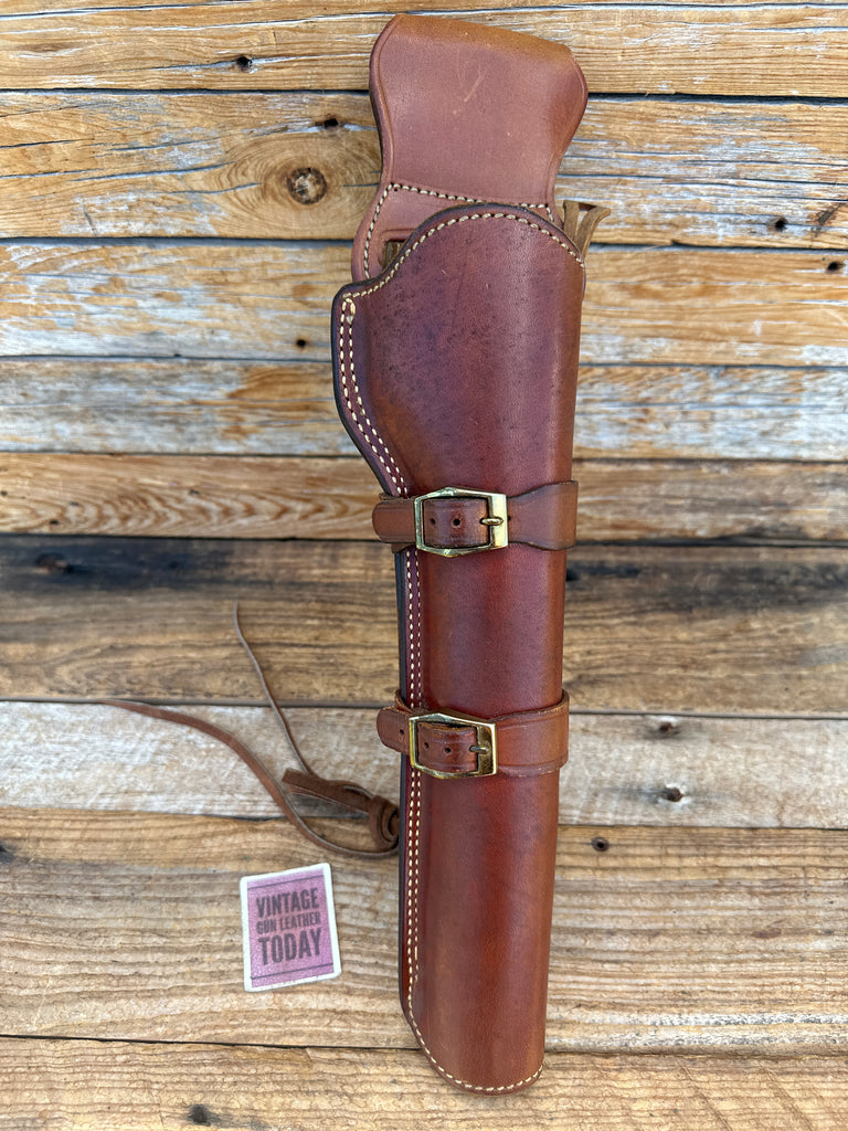 Alfonso's Brown Leather Lined Western Holster for Ruger Blackhawk 10.5" Brass