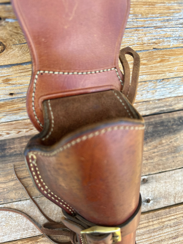 Alfonso's Brown Leather Lined Western Holster for Ruger Blackhawk 10.5" Brass