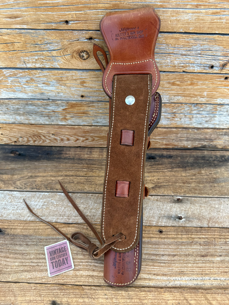 Alfonso's Brown Leather Lined Western Holster for Ruger Blackhawk 10.5" Brass