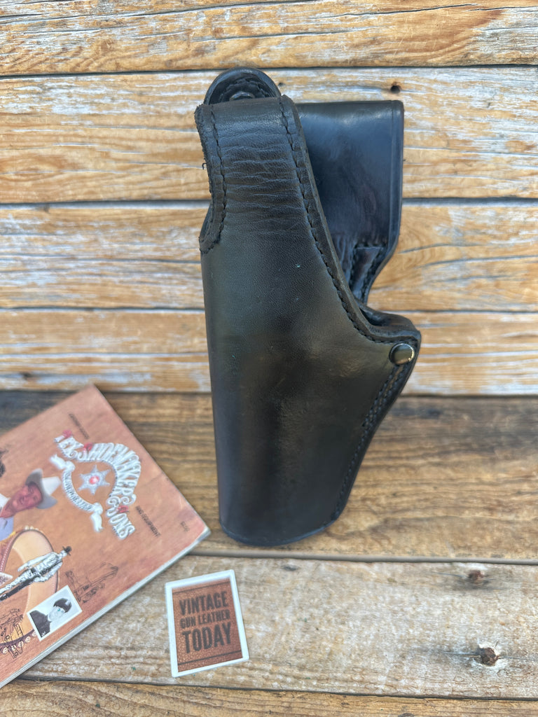 Vintage Tex Shoemaker Brown Leather 52K OWB Holster for S&W 4" K Revolver 19 #3