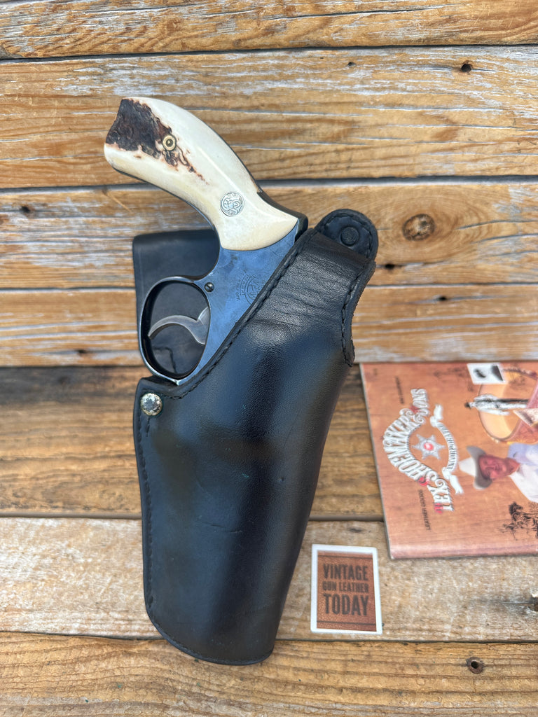Vintage Tex Shoemaker Brown Leather 52K OWB Holster for S&W 4" K Revolver 19 #4
