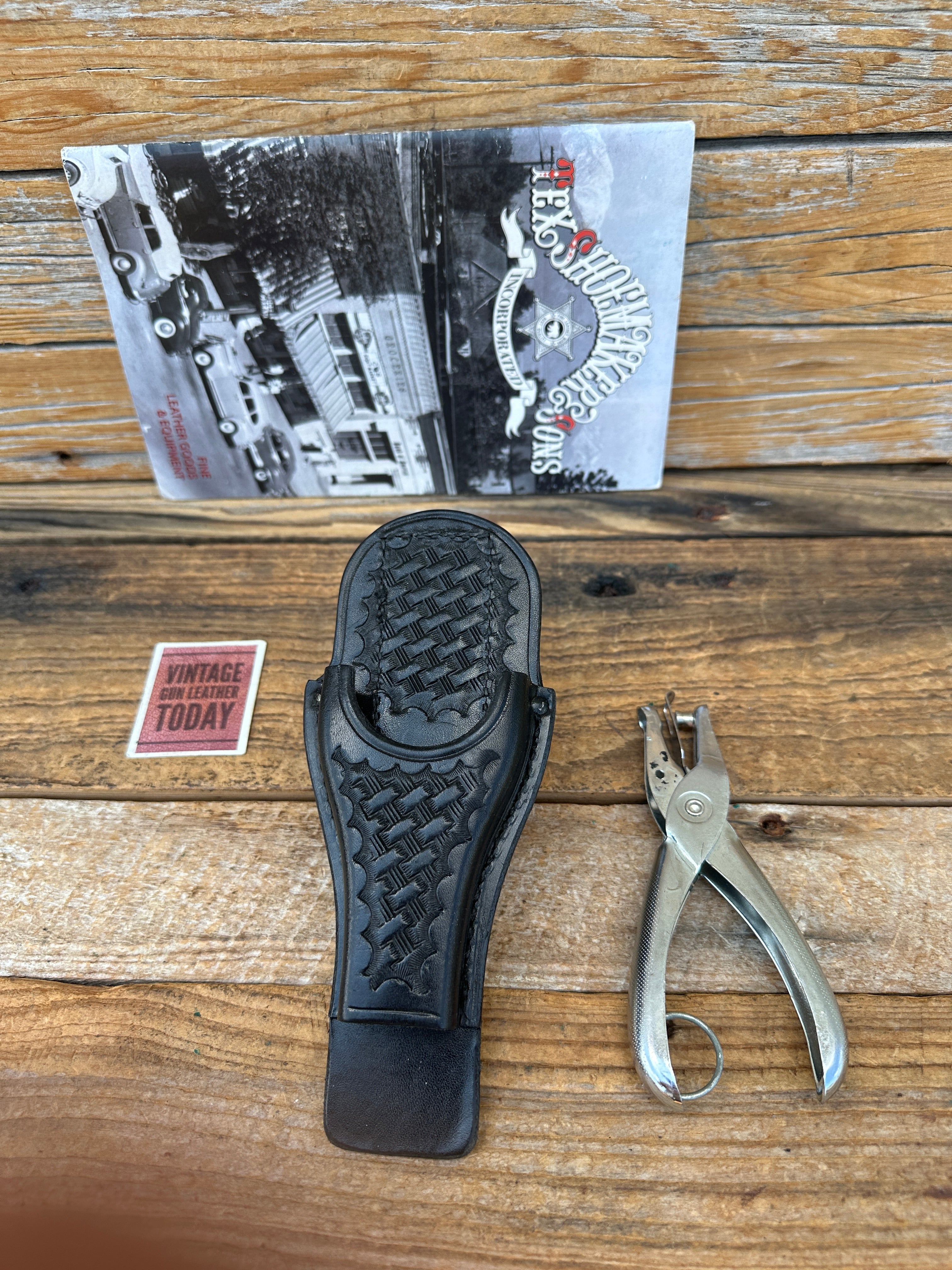 Pochette Porte-chargeur Double Cuir Tex Shoemaker & Sons, Noir, Modèle 10040