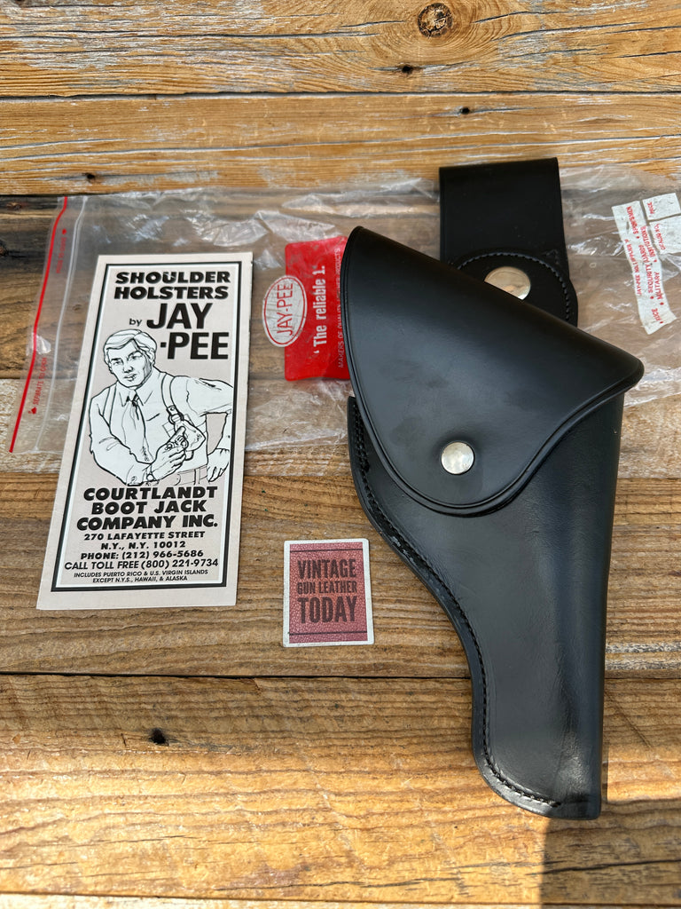 Vintage Jay Pee Black Leather Swivel Flap Holster For 4" S&W K Frame Model 10 NY