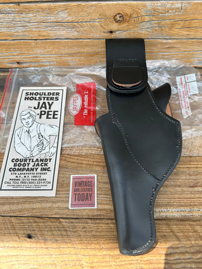 Vintage Jay Pee Black Leather Swivel Flap Holster For 4" S&W K Frame Model 10 NY
