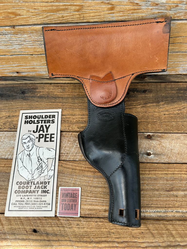 Vintage Jay Pee Black Leather Swivel Flap Holster For 4" Colt Official Police 4"