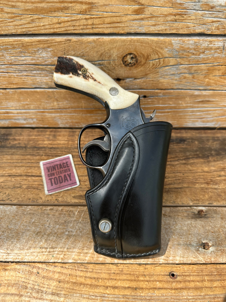 Vintage C.A. Hoffman Black Leather OWB Holster for S&W Mod 10 2" K Revolver