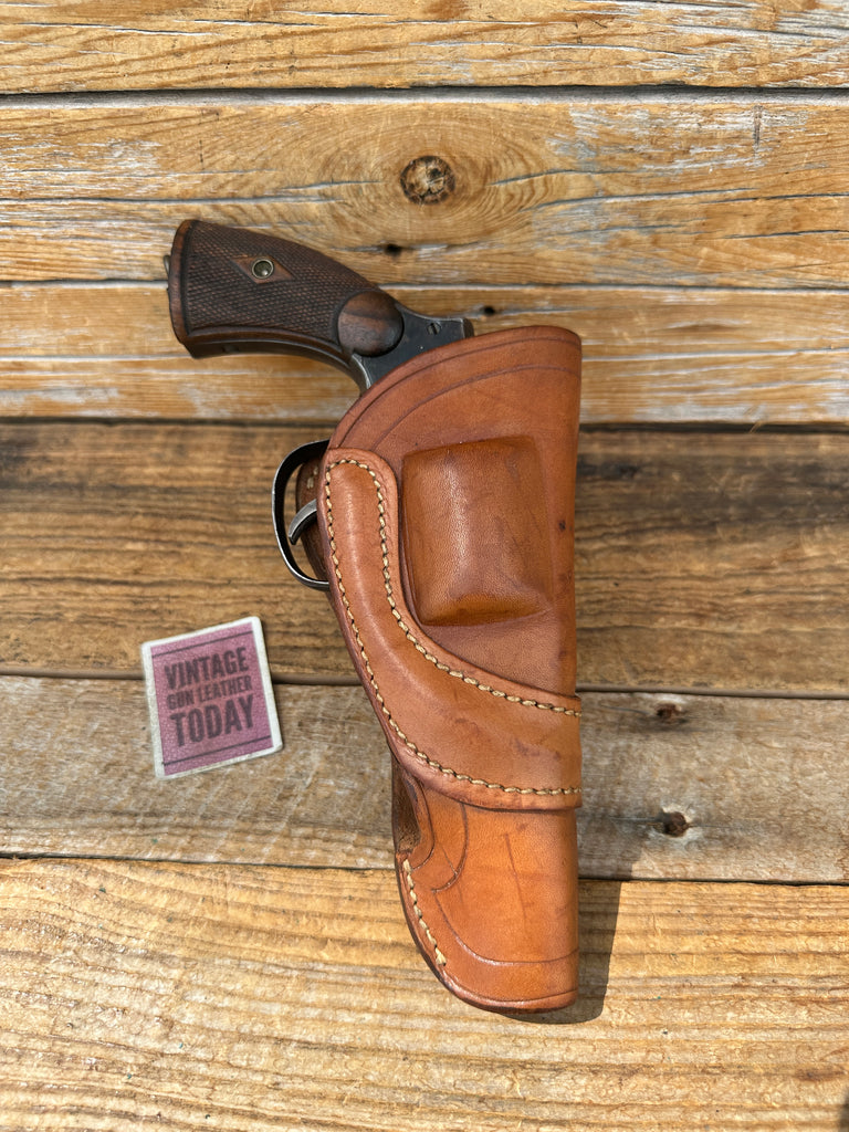 Bucheimer Sheriff Brown Leather Revolver Holster For S&W Model 10 M&P 4"