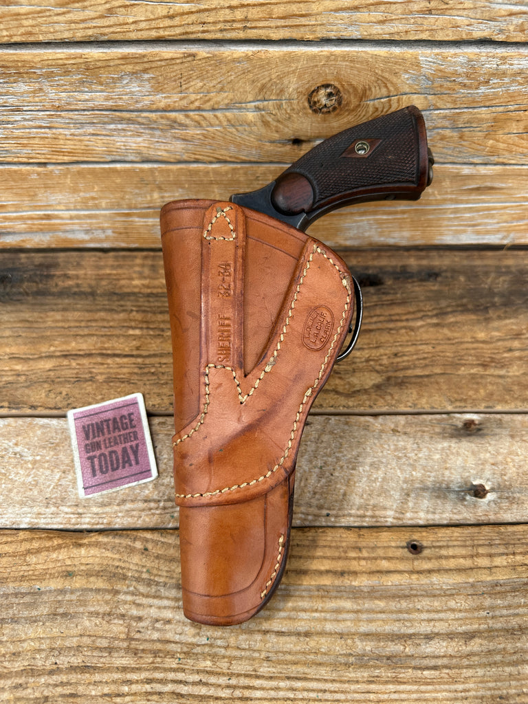 Bucheimer Sheriff Brown Leather Revolver Holster For S&W Model 10 M&P 4"
