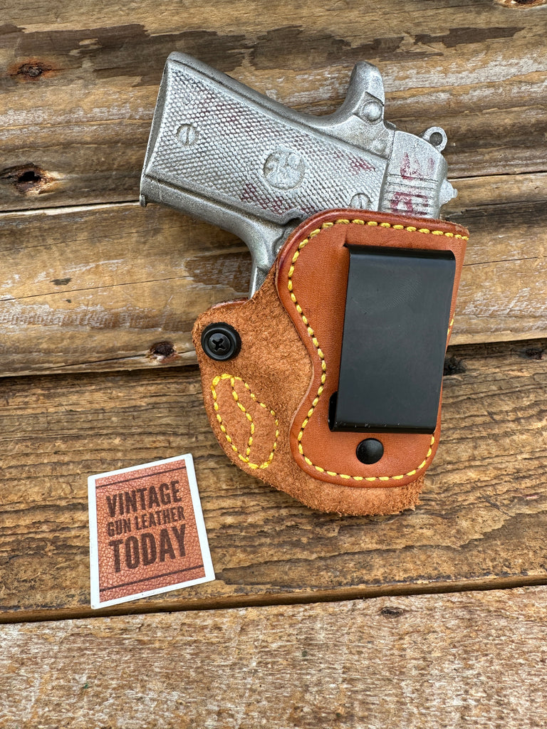 Brown Leather IWB Rough Out High Noon Holster for Colt Mustang Right draw