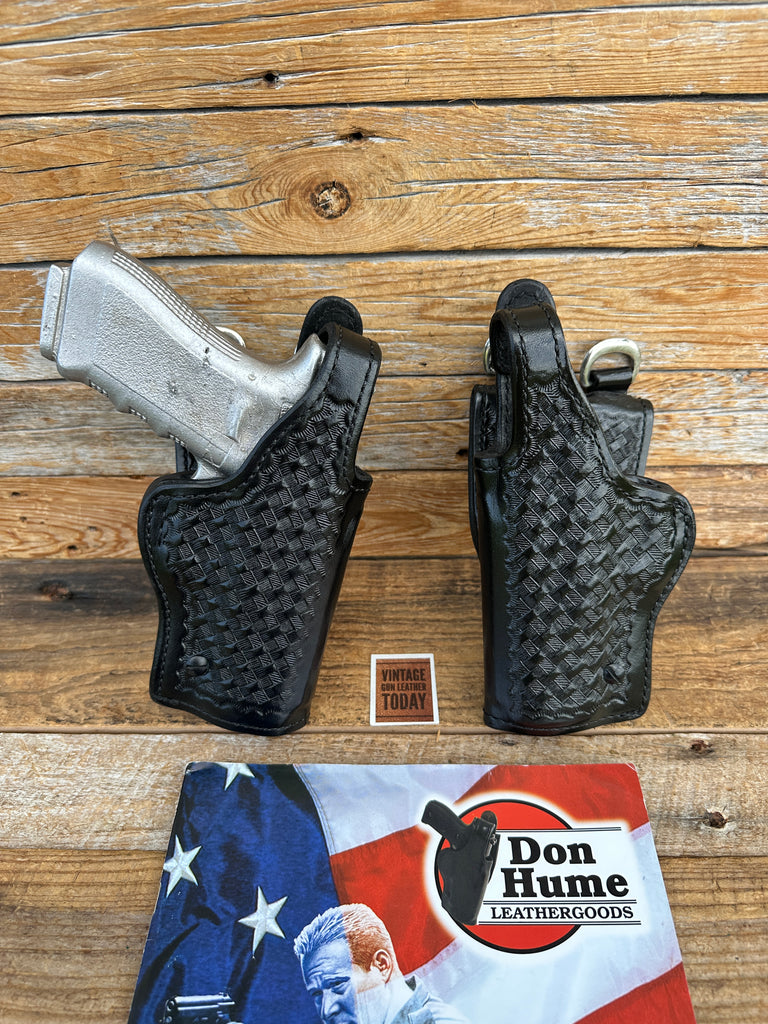 Don Hume H738 Black Basket Duty Holster For GLOCK 17 22 31 Hangers Suede Lined