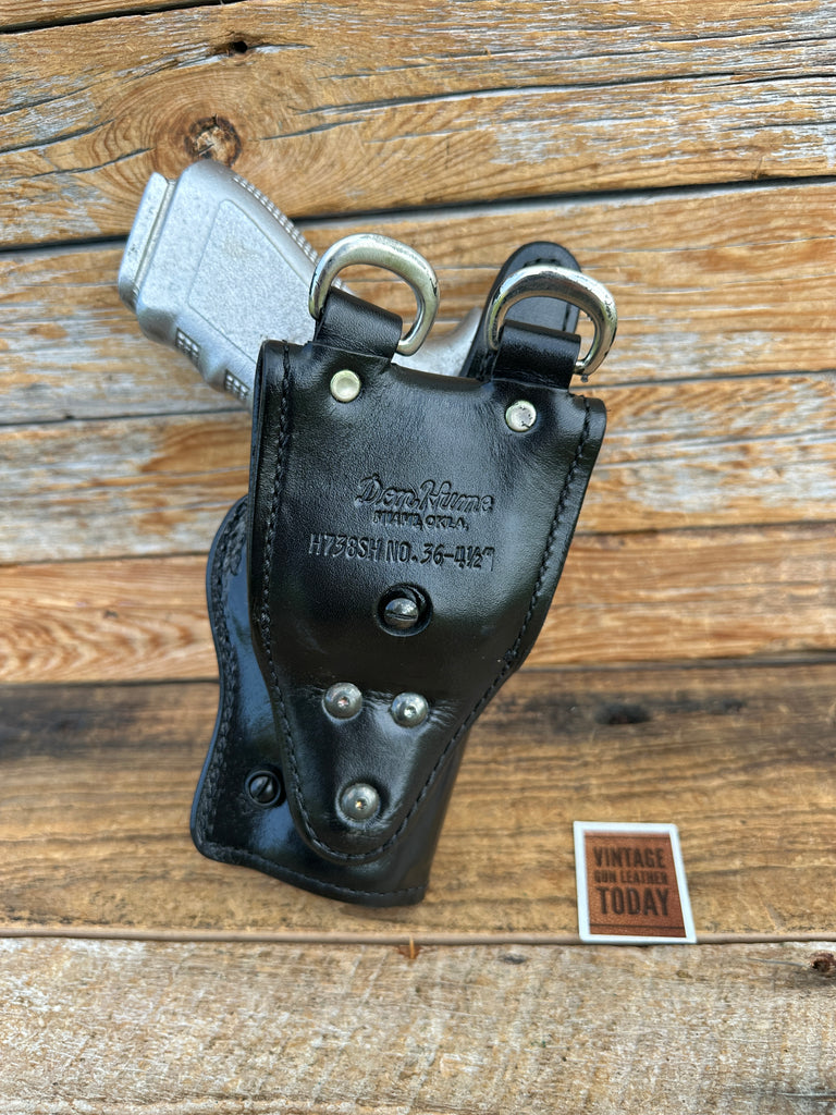 Don Hume H738 Black Basket Duty Holster For GLOCK 17 22 31 Hangers Suede Lined