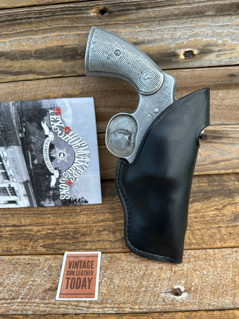 Tex Shoemaker Plain Black Leather FBI Style Holster For Colt Python 2.5" w/ Clip