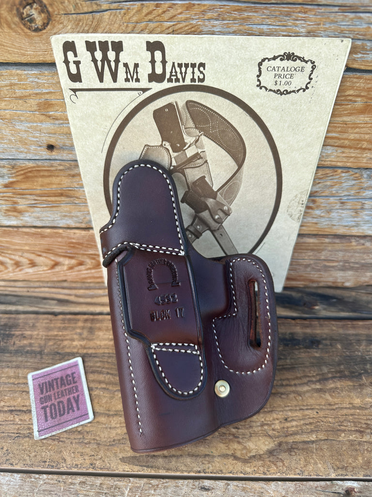 Davis Leather Brown Basket Stamped Lined 4532 Holster For GLOCK G17 G22 G31