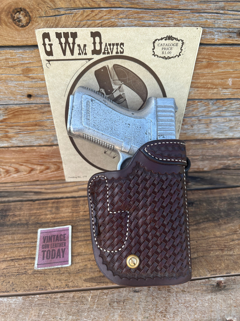 Davis Leather Brown Basket Stamped Lined 4532 Holster For GLOCK G17 G22 G31