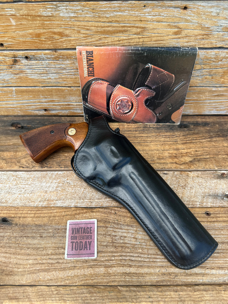 Vintage Bianchi Cyclone Leather Lined Holster For S&W 6" Medium Frame Revolver