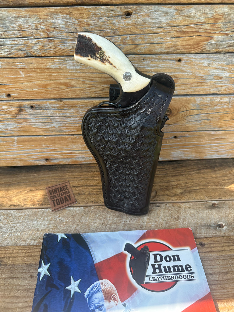 Vintage H738 Don Hume Brown Basket Leather Lined Duty Holster For 4" K Revolver