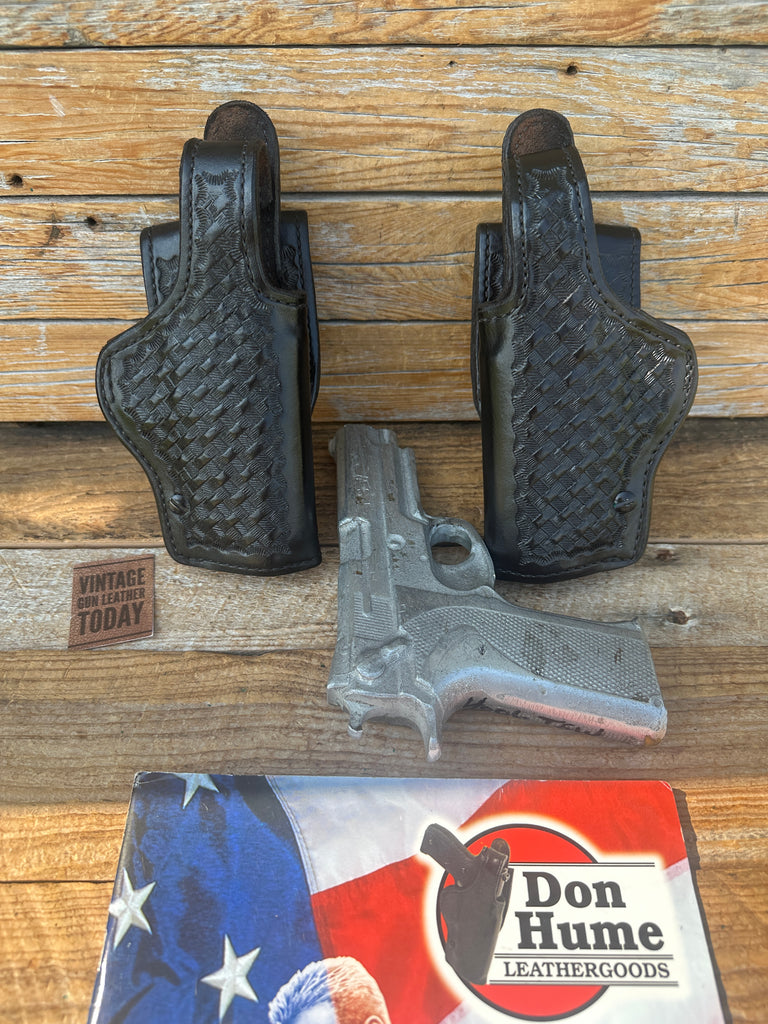 Vintage H738 Don Hume Brown Basket Leather Lined Duty Holster For 4006 5906 TSW